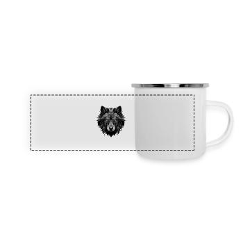 Wolf Animal Head - Panoramic Camper Mug - white - Front