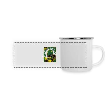 anti-héros comique de bande dessinée cool, la politique craint - Mug panoramique émaillé - blanc - Devant