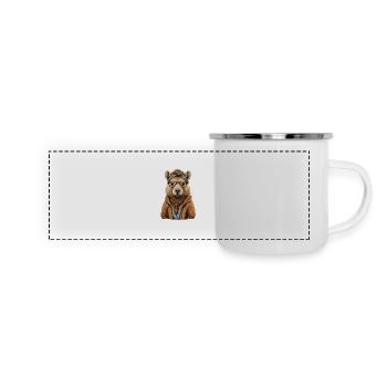 Drôle Capymama Capybara conception de fête des mères - Mug panoramique émaillé - blanc - Devant