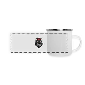 Couronne tête de gorille - Mug panoramique émaillé - blanc - Devant