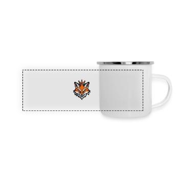 Fox Head Crown - Panoramic Camper Mug - white - Front