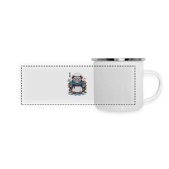 Japanese Daruma Aesthetic Yokai Vintage - Panoramic Camper Mug - white - Front