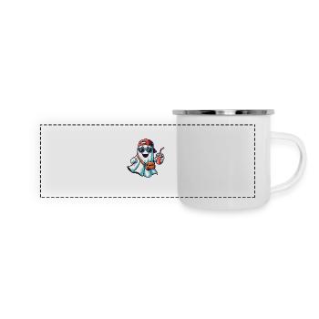 Boo-Jee Fantôme Drôle Fantôme à la mode - Mug panoramique émaillé - blanc - Devant