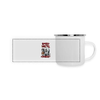 Spooky Dental Hygienist Halloween Motif - Panoramic Camper Mug - white - Front