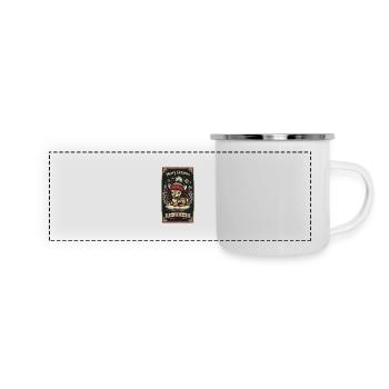 Vintage Noël renne neige flocons de neige - Mug panoramique émaillé - blanc - Devant