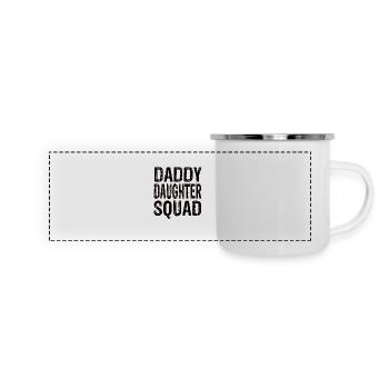 Daddy Daughter Squad - Panorama Emaille-Tasse - Weiß - Vorne