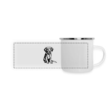 Beagle Hund - Panorama Emaille-Tasse - Weiß - Vorne