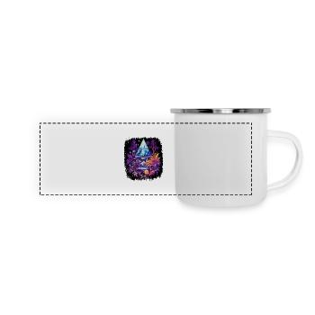 brew 80 birthday jokes brewery 80th birthday gift - Panorama Emaille-Tasse - Weiß - Vorne