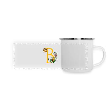 blume30 b - Panorama Emaille-Tasse - Weiß - Vorne