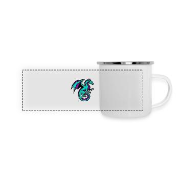 E-Sports Gaming Dragon | Modern Clan Logo - Panoramic Camper Mug - white - Front
