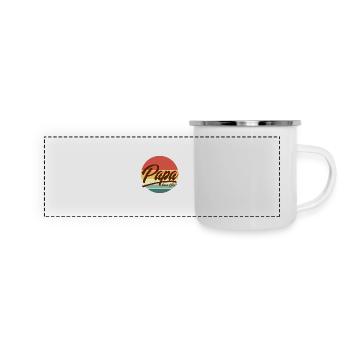 Vintage-Retro-Papa seit 2000 Vaterzeit-Sonnenuntergang - Panorama Emaille-Tasse - Weiß - Vorne