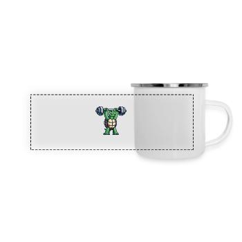 Turtle Dumbbell Fitness Workout Gym Training - Panoramic Camper Mug - white - Front