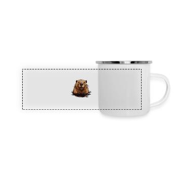 Biber für einen Biberliebhaber Naturschützer - Panorama Emaille-Tasse - Weiß - Vorne