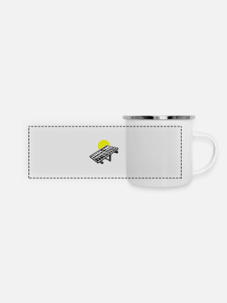 Solar Energie Panele - Panorama Emaille-Tasse - Weiß