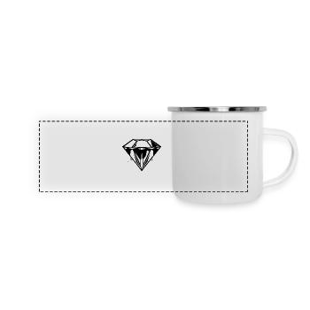 Diamond jewel symbol silhouette - Panoramic Camper Mug - white - Front