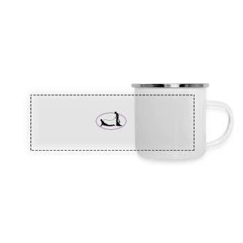 Hochzeit Brautpaar Leine - Panorama Emaille-Tasse - Weiß - Vorne
