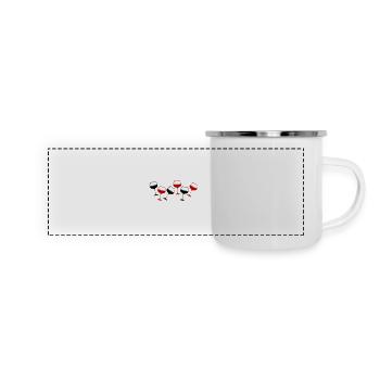 Verre à vin rouge de vin - Mug panoramique émaillé - blanc - Devant
