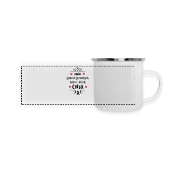 Oma - Panorama Emaille-Tasse - Weiß - Vorne