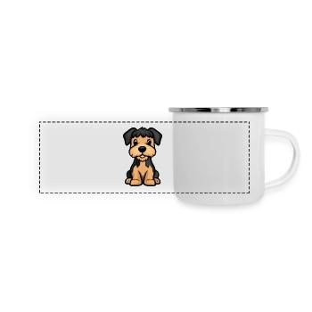 Airedale Terrier Chien Mignon - Mug panoramique émaillé - blanc - Devant