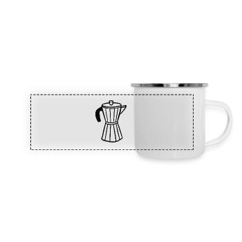 Coffee Pot Graphic Abstract - Panoramic Camper Mug - white - Front