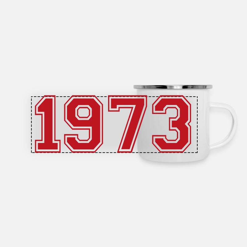 1973 - Mug panoramique émaillé - blanc
