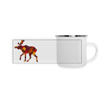 Moose Mosses Scandinavia Sweden Norway Autumn - Panoramic Camper Mug - white - Front