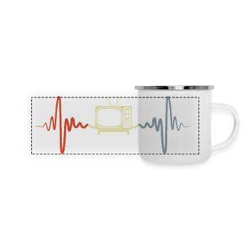 Vintage TV Heart Palpitations - Panoramic Camper Mug - white - Front