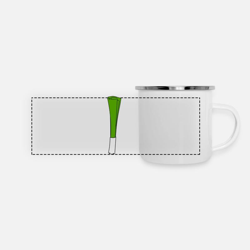Lauch - Panorama Emaille-Tasse - Weiß