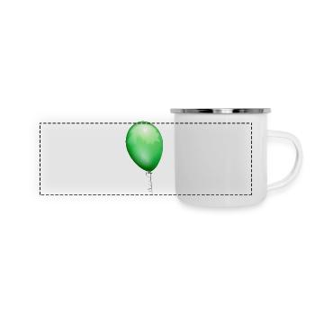 Ballon grün - Panorama Emaille-Tasse - Weiß - Vorne