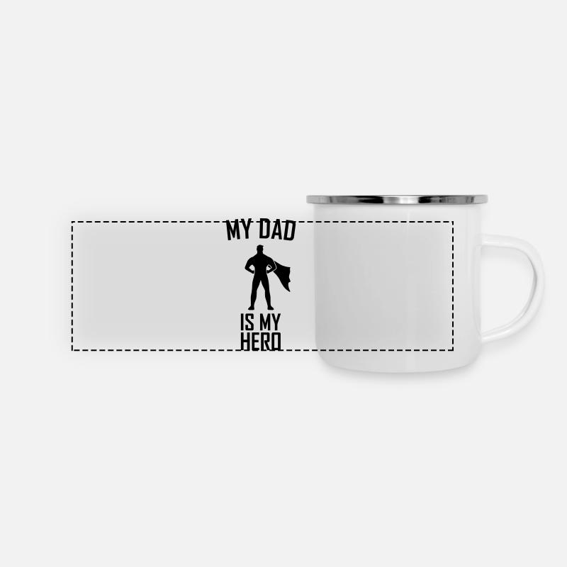 My dad is my hero superhero - Panoramic Camper Mug - white