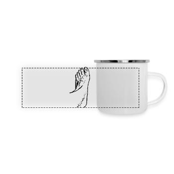 Fuß Füße Fußpflege Podologie - Panorama Emaille-Tasse - Weiß - Vorne