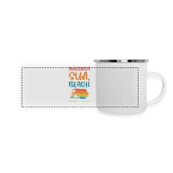Mallorca Urlaub Vibes - Panorama Emaille-Tasse - Weiß - Vorne