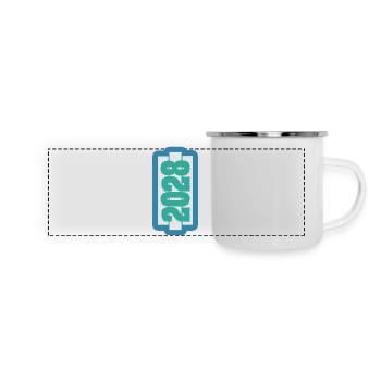 2028 - Panorama Emaille-Tasse - Weiß - Vorne