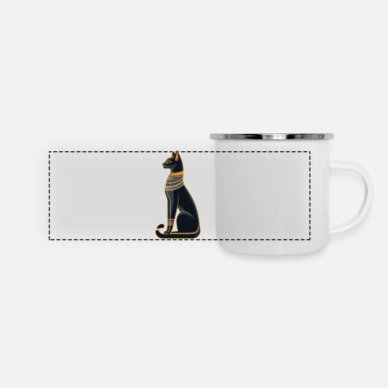 Egyptian Cat - Panoramic Camper Mug - white