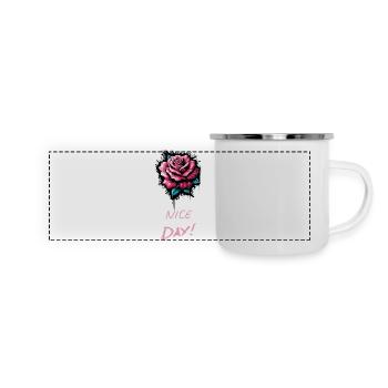 Rose NICE DAY - Valentine's Day - Panoramic Camper Mug - white - Front