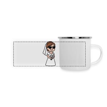 Bande dessinée de mariée - Mug panoramique émaillé - blanc - Devant