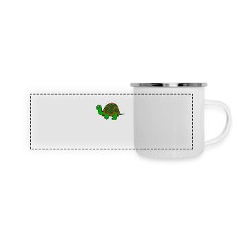 sea turtle tortoise schildkroete15 - Panorama Emaille-Tasse - Weiß - Vorne