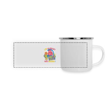 Geburtstag Kind-Kinder 8 Jahre, Kindergeburtstag - Panorama Emaille-Tasse - Weiß - Vorne