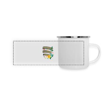 Journée mondiale de l’environnement, Bonne Journée de l’environnement avec des fleurs - Mug panoramique émaillé - blanc - Devant