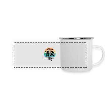 Millésime Fabriqué en 1965 Année de naissance 1965 Anniversaire - Mug panoramique émaillé - blanc - Devant
