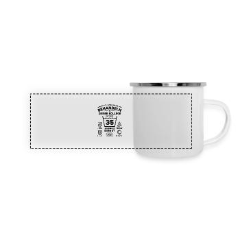 35 Jahre Dienst - Schonend behandeln - Kollege - Panorama Emaille-Tasse - Weiß - Vorne