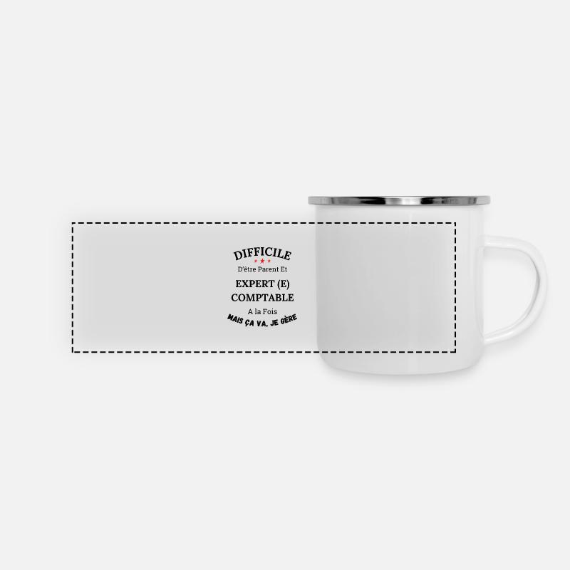 Difficile d'être parent et expert comptable - Mug panoramique émaillé - blanc