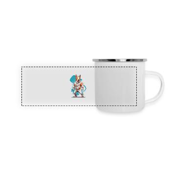 Bull Terrier Streetwear et Design de fitness - Mug panoramique émaillé - blanc - Devant