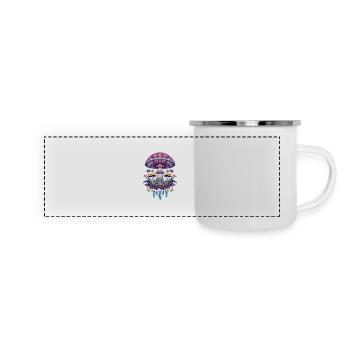 Feather Mandala Mushrooms Spiritual Design - Panoramic Camper Mug - white - Front