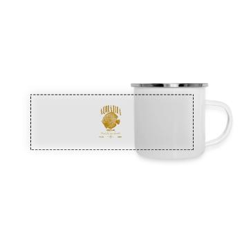 Diskus-Buntbarsch Fish Keeper Moderne Streetwear - Panorama Emaille-Tasse - Weiß - Vorne