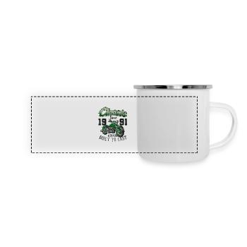 Motorrad Biker Motorrad Geburtstag Jahrgang 1991 - Panorama Emaille-Tasse - Weiß - Vorne