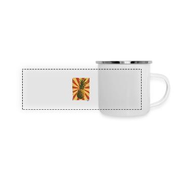 Propaganda-Stil Ananas - Panorama Emaille-Tasse - Weiß - Vorne