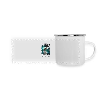 Jahrgang Forelle Fischer Angeln Geburtstag 1990 - Panorama Emaille-Tasse - Weiß - Vorne