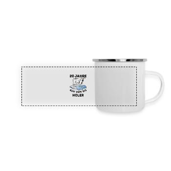 20 Jahre Kuh vom Eis Holer - Dienstjubiläum - Panorama Emaille-Tasse - Weiß - Vorne