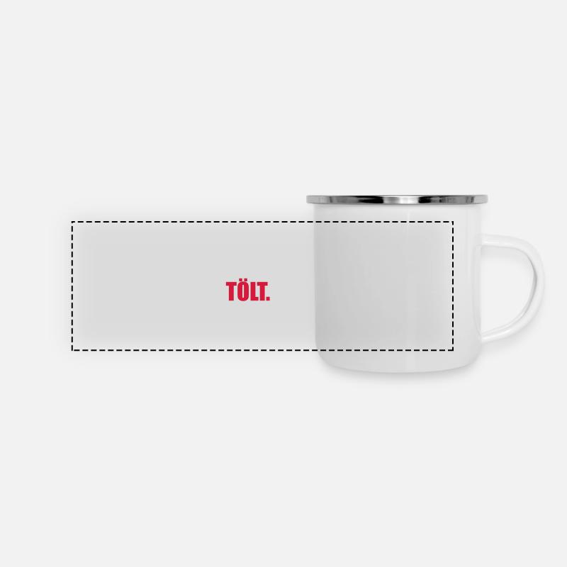 manger dormir tölt - Mug panoramique émaillé - blanc